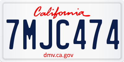 CA license plate 7MJC474