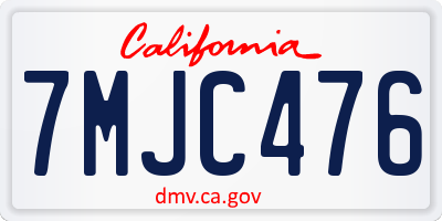 CA license plate 7MJC476