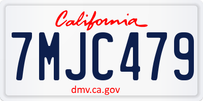 CA license plate 7MJC479