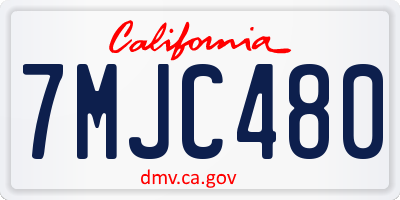 CA license plate 7MJC480