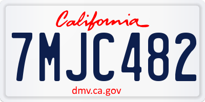 CA license plate 7MJC482