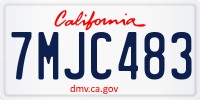 CA license plate 7MJC483