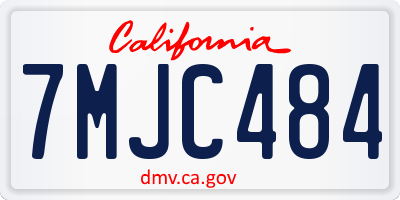 CA license plate 7MJC484