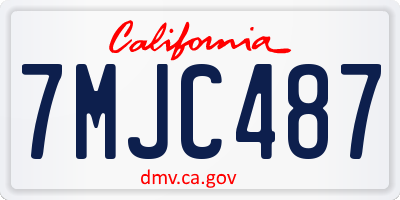 CA license plate 7MJC487