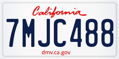 CA license plate 7MJC488