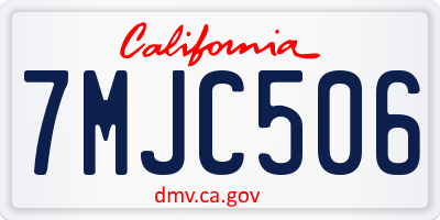 CA license plate 7MJC506