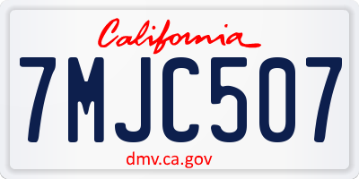 CA license plate 7MJC507