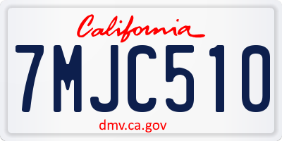 CA license plate 7MJC510