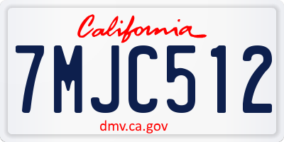 CA license plate 7MJC512