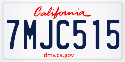 CA license plate 7MJC515