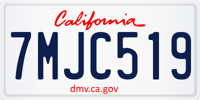 CA license plate 7MJC519