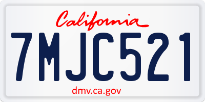 CA license plate 7MJC521
