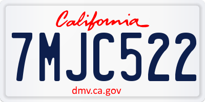 CA license plate 7MJC522