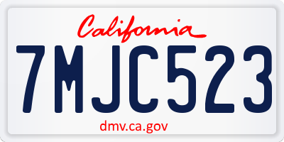 CA license plate 7MJC523