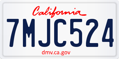 CA license plate 7MJC524