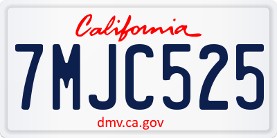 CA license plate 7MJC525