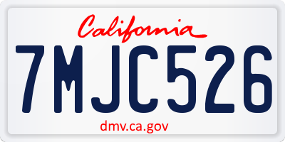 CA license plate 7MJC526