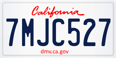 CA license plate 7MJC527