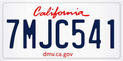 CA license plate 7MJC541