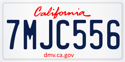 CA license plate 7MJC556