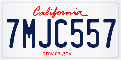 CA license plate 7MJC557