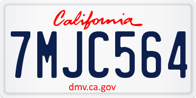 CA license plate 7MJC564
