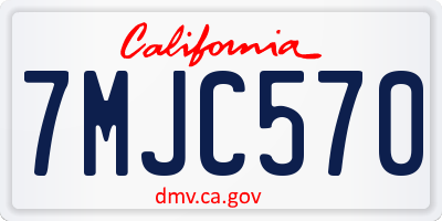 CA license plate 7MJC570