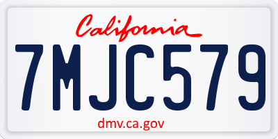 CA license plate 7MJC579