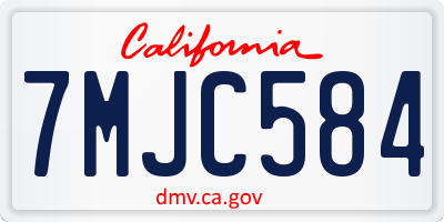 CA license plate 7MJC584