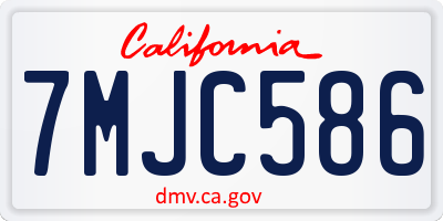 CA license plate 7MJC586