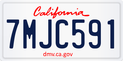 CA license plate 7MJC591