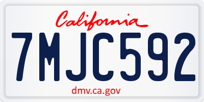 CA license plate 7MJC592