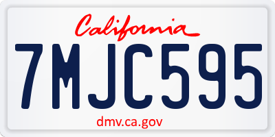 CA license plate 7MJC595