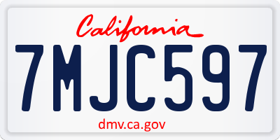 CA license plate 7MJC597