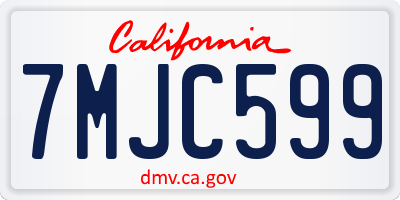 CA license plate 7MJC599