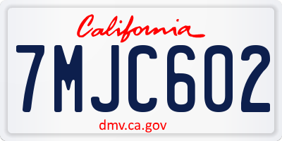 CA license plate 7MJC602