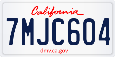 CA license plate 7MJC604