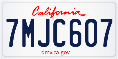 CA license plate 7MJC607