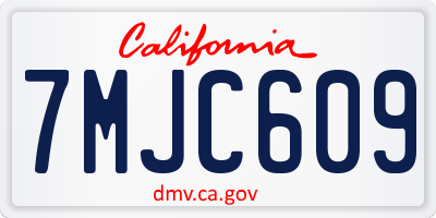 CA license plate 7MJC609