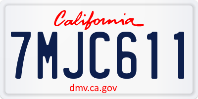 CA license plate 7MJC611