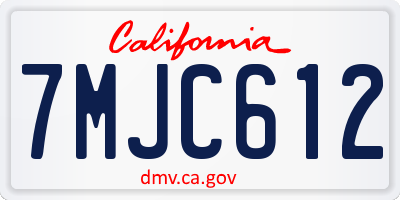 CA license plate 7MJC612