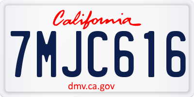 CA license plate 7MJC616