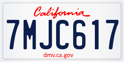 CA license plate 7MJC617