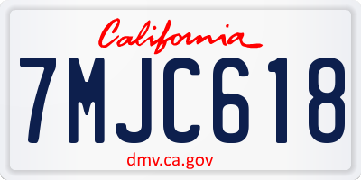 CA license plate 7MJC618