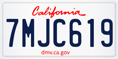 CA license plate 7MJC619