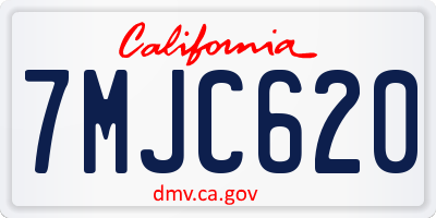 CA license plate 7MJC620