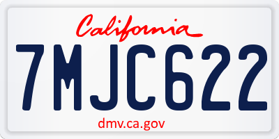 CA license plate 7MJC622