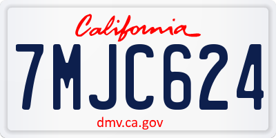 CA license plate 7MJC624
