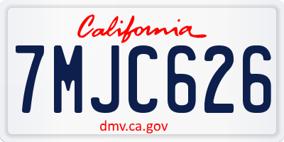 CA license plate 7MJC626