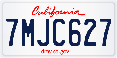 CA license plate 7MJC627